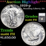 ***Auction Highlight*** 1929-p Standing Liberty Quarter 25c Graded ms66 FH By SEGS (fc)