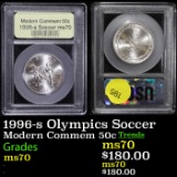 1996-s Olympics Soccer Modern Commem Half Dollar 50c Graded ms70, Perfection By USCG