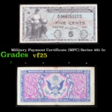 Military Payment Certificate (MPC) Series 481 5c Grades vf+
