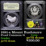 Proof 1991-s Mount Rushmore Modern Commem Dollar $1 Graded GEM++ Proof Deep Cameo By USCG