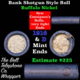 Buffalo Nickel Shotgun Roll in old Bell Telephone Bank Wrapper 1916 & d Mint Ends