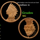1905 Indian cent Carved out Cool! Indian Cent 1c Grades NG