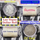 ***Auction Highlight*** Full Morgan/Peace Casino Las Vegas Aladdin silver $1 roll $20, 1878 & CC end
