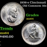 1936-s Cincinnati Old Commem Half Dollar 50c Grades Choice Unc