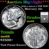 ***Auction Highlight*** 1945-s micro-s Mercury Dime TOP POP! 10c Graded ms68 By SEGS (fc)