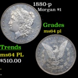 1880-p Morgan Dollar $1 Grades Choice Unc PL