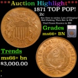 1871 Two Cent Piece TOP POP! 2c Graded ms66+ BN BY SEGS