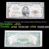 1929 $5 National Currency 'The 1st National Bank Of Pittston, PA' Ty 2 Grades vf+