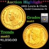 ***Auction Highlight*** 1905 Lewis & Clark Gold Commem Dollar 1 Graded ms63 By SEGS (fc)