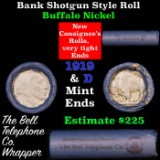 Buffalo Nickel Shotgun Roll in old Bell Telephone Bank Wrapper 1919 & d Mint Ends