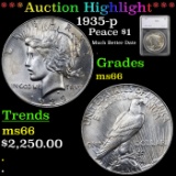 ***Auction Highlight*** 1935-p Peace Dollar $1 Graded ms66 By SEGS (fc)