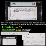 Wild 1869 “BOSS TWEED/Tammany Hall” Administration, National Broadway Bank Check for street Improvem