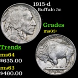 1915-d Buffalo Nickel 5c Grades Select+ Unc