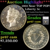 Proof 1902 Liberty Nickel Near TOP POP! 5c Graded pr67 cam BY SEGS