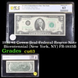 1976 $2 Green Seal Federal Reseve Note Bicentennial (New York, NY) FR-1935B Graded by PCGS