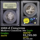 1989-d Congress Modern Commem Half Dollar 50c Graded ms70, Perfection By USCG