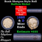 Buffalo Nickel Shotgun Roll in old Bell Telephone Bank Wrapper 1923 & d Mint Ends