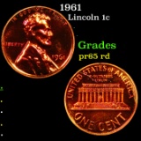 Proof 1961 Lincoln Cent 1c Grades Gem Proof Red