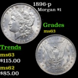 1896-p Morgan Dollar $1 Grades Select Unc