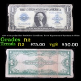 1923 $1 large size Blue Seal Silver Certificate, Fr-237 Signatures of Speelman & White Grades f, fin