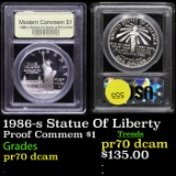 Proof 1986-s Statue Of Liberty Modern Commem Dollar $1 Graded GEM++ Proof Deep Cameo By USCG