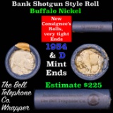 Buffalo Nickel Shotgun Roll in old Bell Telephone Bank Wrapper 1934 & d Mint Ends