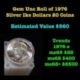 1976 Unc Roll of Silver Ike Eisenhower $1 20 coins