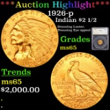 ***Auction Highlight*** 1926-p Gold Indian Quarter Eagle $2 1/2 Graded ms65 By SEGS (fc)