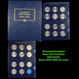 ***Auction Highlight***  Stunning Complete Gem Unc Franklin Half Dollar Book 1948-1963 35 coins (fc)