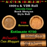 ***Auction Highlight*** Lincoln Wheat cent 1c orig Brandt McDonalds roll, 1909-s end, VDB other end