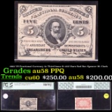 PCGS 1863 US Fractional Currency 5c Third Issue fr-1237 Rare Red Rev Spencer M. Clark Graded au58 PP