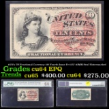 1870's US Fractional Currency 10¢ Fourth Issue Fr-1257 40MM Seal Watermarked Graded cu64 EPQ By PMG
