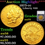 ***Auction Highlight*** 1875-cc Gold Liberty Double Eagle $20 Graded au55 By SEGS (fc)