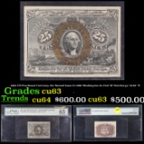 1863 US Fractional Currency 25c Second Issue fr-1286 Washington In Oval W/ Surcharge '18-63' 'S' Gra