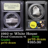 Proof 1992-w White House Modern Commem Dollar $1 Graded GEM++ Proof Deep Cameo By USCG