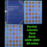 Partial Lincoln Cent Book 1909-1930 42 coins