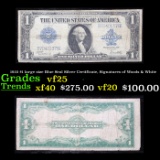 1923 $1 large size Blue Seal Silver Certificate, Signatures of Woods & White Grades vf+