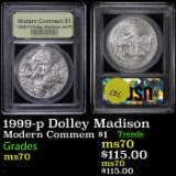 1999-p Dolley Madison Modern Commem Dollar $1 Graded ms70, Perfection By USCG