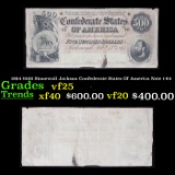 1864 $500 Stonewall Jackson Confederate States Of America Note t-64 Grades vf+