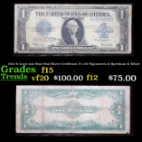 1923 $1 large size Blue Seal Silver Certificate, Fr-237 Signatures of Speelman & White Grades f+