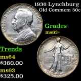 1936 Lynchburg Old Commem Half Dollar 50c Grades Select+ Unc