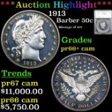 Proof 1913 Barber Half Dollars 50c Graded pr66+ cam BY SEGS