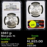 ***Auction Highlight*** NGC 1887-p Morgan Dollar $1 Graded ms66 By NGC (fc)