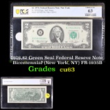 PCGS 1976 $2 Green Seal Federal Reseve Note Bicentennial (New York, NY) FR-1935B Graded cu63 By PCGS