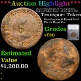 ***Auction Highlight*** Scarce Philadelphia, PA Transportation Token #6 Token. Copper, 28 mm Circa-1