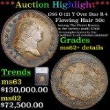 ***Auction Highlight*** 1795 Flowing Hair Half Dollar O-121 Y Over Star R-4 50c Graded ms62+ details