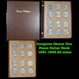 ***Auction Highlight*** Complete Choice Unc Peace Dollar Book 1921-1935 24 coins (fc)