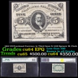 1863 US Fractional Currency 5c Third Issue fr-1239 Spencer M. Clark GRaded cu64 EPQ By PMG