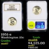 ***Auction Highlight*** NGC 1951-s Washington Quarter 25c Graded ms67 By NGC (fc)