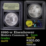 1990-w Eisenhower Modern Commem Dollar $1 Graded ms70, Perfection By USCG
